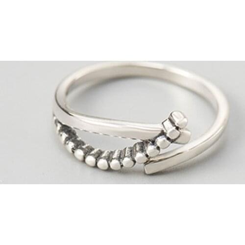 YPAY 100% Real 925 Sterling Silver Finger Ring for Women Vintage Adjustable Engagement Toe Rings Fine Party Jewelry YMR415