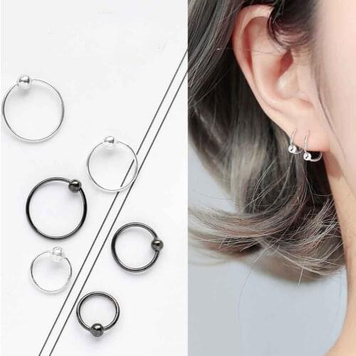 16G Stainless Steel Nose Rings Hoop Cartilage Helix Ear Piercing Tragus Body Jewelry Piercing Lip Eyebrow Horseshoe Labret 5pcs