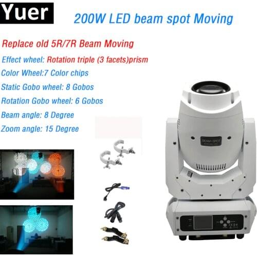200W Led Beam Spot Moving Head Light Beam Spot Wash LED Light Party Light DJ Stage Light Night Club Lyre Beam Led Moving Head