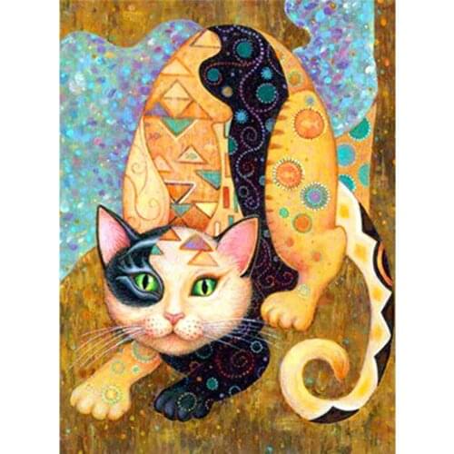 5D DIY Diamond Painting Full Square/Round Drill Cartoon Cat Diamond Embroidery Animals Picture of Rhinestones Handcraft Gift