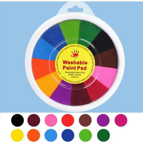 6 Colors Fun Ink Pad Stamp Baby DIY Finger Painting Craft Colored Graffiti Drawing Crafts Cardmaking Interactive Kid Toys