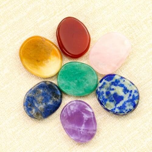 7PC Seven Chakra Stone Natural Crystal Yoga Energy Stone Reiki Healng Quartz Home Paperweight Decor Gems Irregular Polished Gift