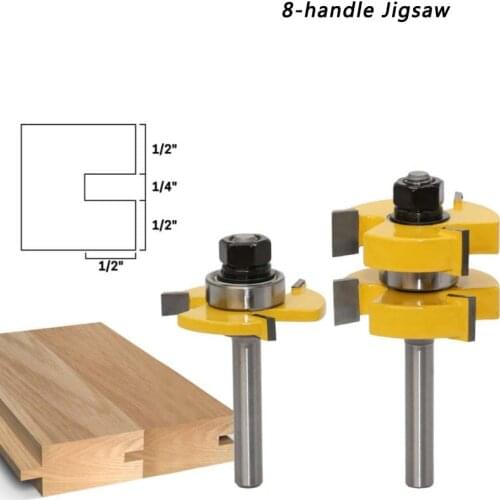8-handle 3-tooth T-type tenon and tenon cutter for panel cutter, floor cutter, tenon cutter and woodworking milling cutter