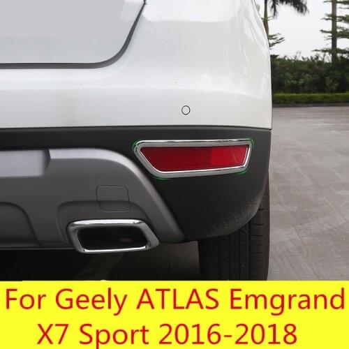 Accessories Car Rear Fog Lights Covers Lamp Frame Rear brake light exterior trim For Geely ATLAS Emgrand X7 Sport 2016-2018