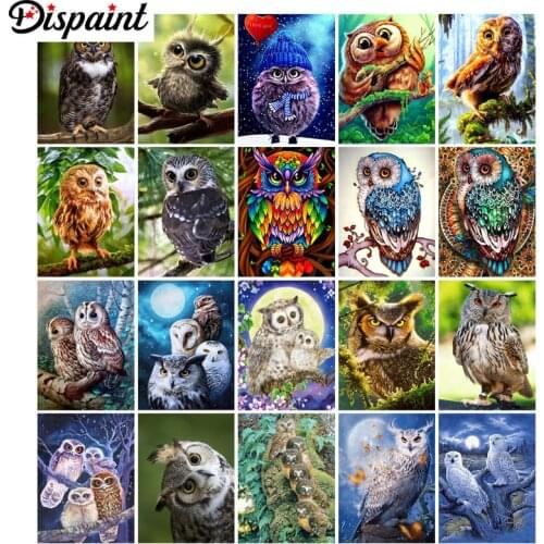 Dispaint 5D Diamond Embroidery Needlework Kit "Animal owl scenery" Diy Diamond Painting Cross Stitch Home Decoration Gift