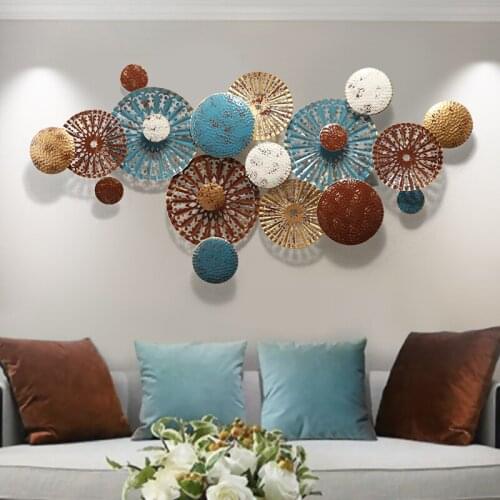 American living room wall decoration sofa metal background wall creative Pendant Bedroom pendant dream catcher