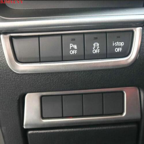 BJMYCYY Automobile headlight switch control panel stainless steel decorative frame for Mazda 3 Axela 2020