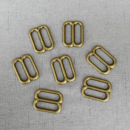 100 Pcs/Lot 20mm Bronze Metal Slider Adjustable Buckle For Bag Accessory Belt Loop Hardware Cat Dog Collar Garment Shoes Clasp