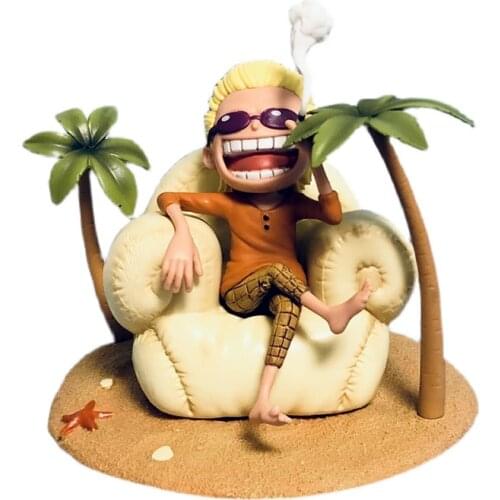 One Piece Figure Doflamingo Anime Model Anime Character Sitting on The Beach High Quality Dolls Collectibles Childrens Toys