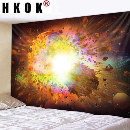 HKOK Cosmic explosion Tapestry Wall Hanging Wall Covering Rugs Mural Background Cloth Beach Towel Fabric Yoga Blanket Home Decor