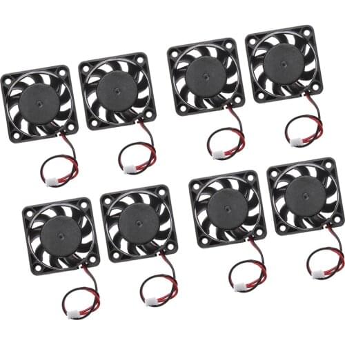 Pack of 8 12V 2Pin Mini 4cm Fan Silent Computer Cooling Fan Black