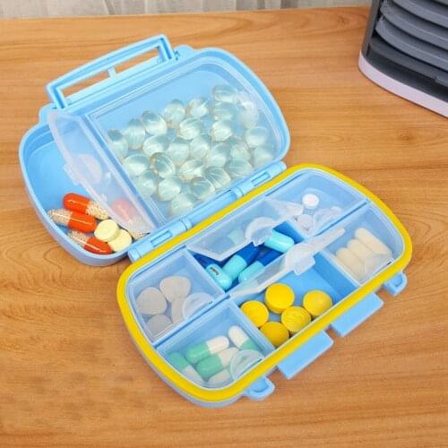 Weekly Pill Box Portable Sealing Ring Large Capacity 8-Cell Pill Storage Box Waterproof And Moisture-Proof Health Medicine Box