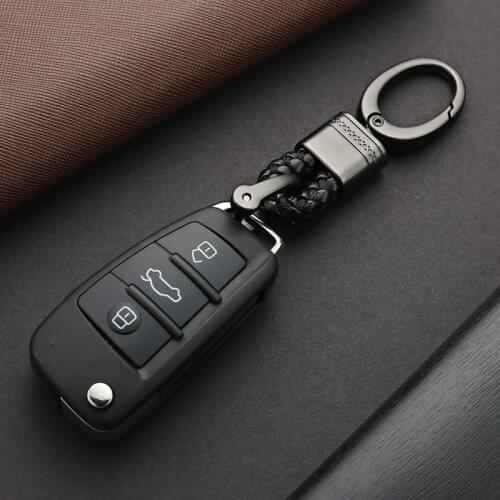 Leather Rope KeyChain for Car Hand Woven Horseshoe Buckle Key Rings Couple Auto Gift Detachable Metal Luxury Key Chains