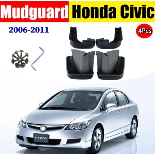 Car Fender Front Rear 4pcs ste FOR Honda Civic 2006-2011 Mudguard Fenders Mud Flap Guard Splash Car Accessories Auto Mudflaps