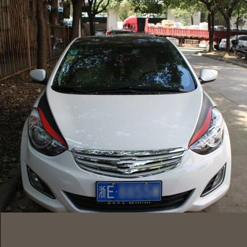 Hook Carbon Fibre Light Eyebrow Sticker For Hyundai Avante 2012 2013 2014 2015 2016 BA042