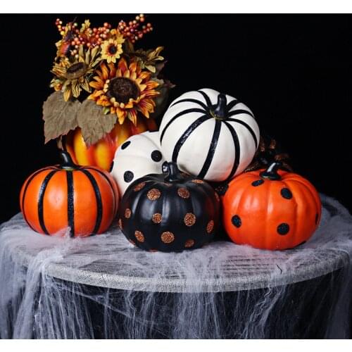 Simulation Halloween Pumpkin Foam Pumpkin Colorful Pumpkin Fake Vegetable Fruit Christmas Halloween Gift Decoration QW173
