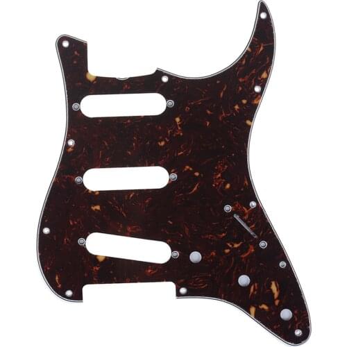 Musiclily Pro 11-Hole 62 Vintage Style SSS Strat Guitar Pickguard for American Stratocaster 62, 4Ply Tortoise Shell