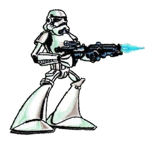 Embroidery Robot Patches Made by Twill with Flat Broder and PVC Customized & MOQ50pcs free shipping by Post