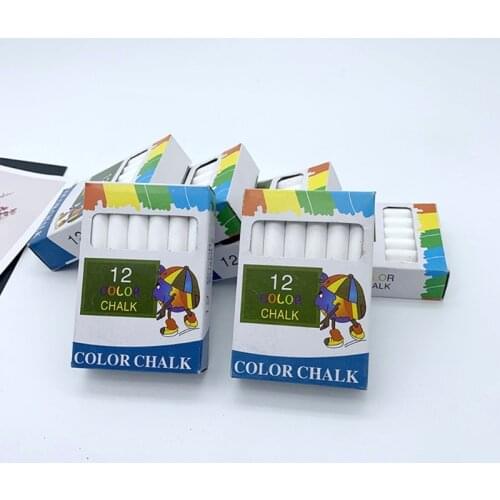 Truly Dust Free Chalk 12-Count Colored Dustless Chalks Non-Toxic for Art Decorating Chalkboard Blackboard (White)