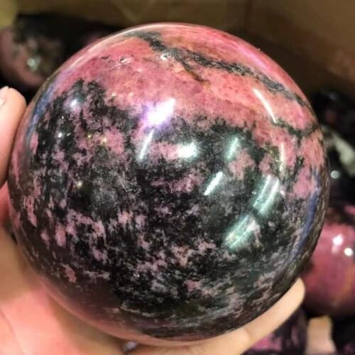 Natural plum tourmaline stone ball, hand cut crystal ball, perfect ball