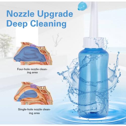 300ml/500ml Nasal Irrigator Wash Cleaner Adults Kids Nose Protector Salt Cleaning Machine Neti Pot Prevent allergic rhinitis
