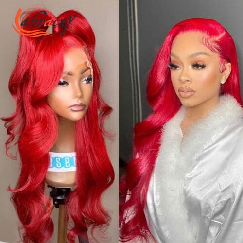 13X6 HD Lace Frontal Human Hair Wigs Body Wave 99J Lace Front Wig Burgundy Water Wave Pre Plucked Baby Hair Glueless Red Wigs