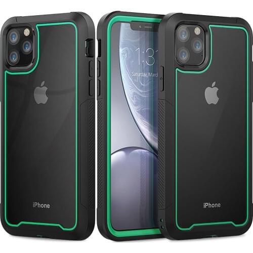 Shockproof Transparent Hybrid Silicone Bumper Phone Case For iPhone SE 2020 X XR 11 Pro XS Max 8 7 6 6S Plus Clear PC Back Cover