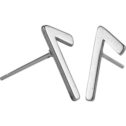 Latest Letter V Geometric Shaped Stainless Steel Pierced Earrings Latest Fashion Greek Symbol Letter Earrings for sale