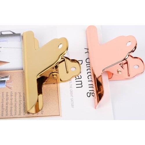 Nordic Stainless Steel Clamp Paper Bag Clip Metal Binder Clips Office Kitchen Organizer Accessories Tools School Stationary