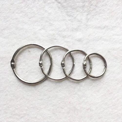 10Pcs Staple Book Binder 20mm Outer Diameter Loose Leaf Ring Keychain Circlip Ring