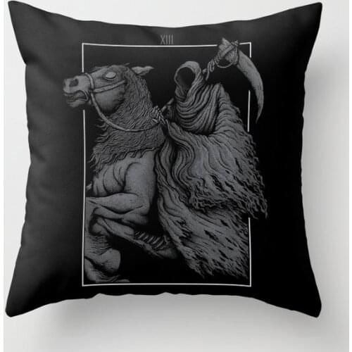 The Death Decorative Pillowcases Cotton Linen Black Throw Pillow Case Home Sofa Decor Pillowcase