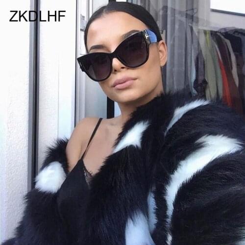 Classic Vintage Cat Eye Sunglasses Women Oversized Retro Sun Glasses Male Female Luxury Gradient Designer Lentes De Sol Mujer