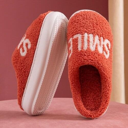 Women Plush Slippers Winter Warm High Heels Furry Soft Sole Shoes Men Ladies Couples Comfort Home Indoor Bedroom Fur Slides