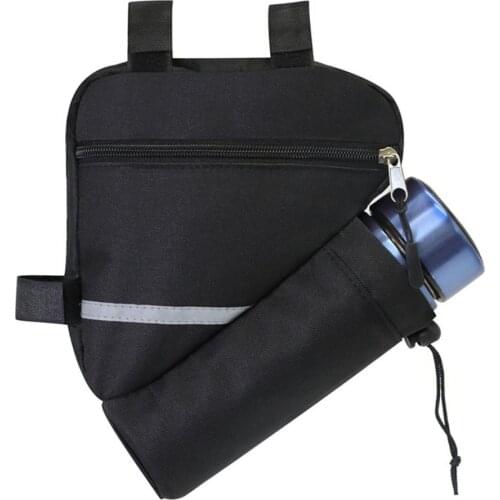 Bike Triangle Bag Front Tub Frame Pouch With Bottle Pocket Bicycle Lower Pipe Bag Cycling Front Beam Bag Riding Bike Accessories