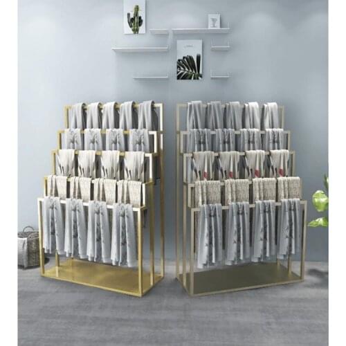 Clothing store scarf display rack hanging towel bath towel iron shelf floor silk scarf rack cloth shawl display rack