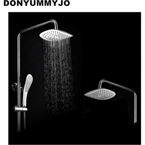DONYUMMYJO Water Saving Shower Heads ABS Chrome Hand Hold Square ShowerHead High Pressure handheld Bath shower ducha chuveiro