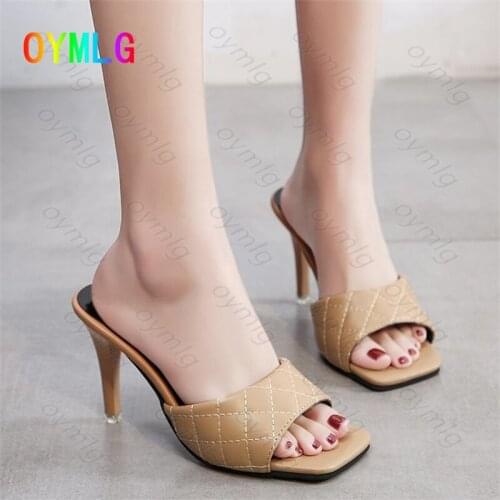 Slippers women 2021 new summer fish mouth sandals and slippers womens high-heeled stiletto shoes red bottom high heels