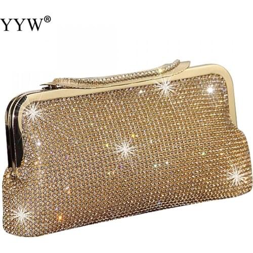 Women Evening Clutch Bag Diamond Clutch Female Silver Day Clutch Wedding Purse Party Banquet Black/Gold Bolsas Mujer 2019