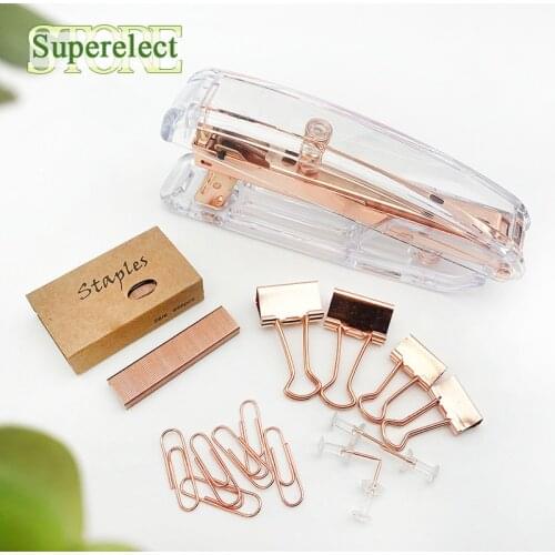 Gold Stapler Edition Metal Manual Staplers Staples Office Accessories School Stationery Supplies