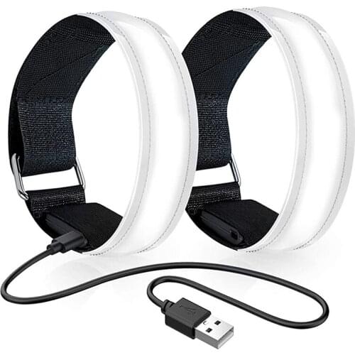 2Pcs Rechargeable LED Armband,LED Armband Reflective Running Gear for Outdoor Activities and Exercise, Running