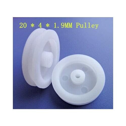 30PCS 20 * 4 * 1.9 small plastic pulley sheave pulley wheel model fitting technology small production materials free shipping