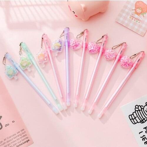 36 pcs/lot Kawaii Ice cream Peach Pendant Gel Pen Cute 0.5mm black ink Signature Pens School writing Supplies Promotional Gift
