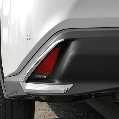 AU05 -2Pcs for Lexus UX ZA10 UX200 UX250H 2019-2020 ABS Chrome Rear Fog Lights Frame Cover Trim
