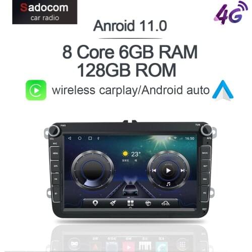 Carplay 8" Android 10.0 128G 6G RAM Car Audio DVD autoradio for VW Volkswagen SKODA GOLF 5 Golf 6 POLO PASSAT B5 B6 JETTA TIGUAN