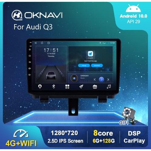 6G 128G Newest Android 10.0 Car Radio Video Player For Audi Q3 2011-2018 Auto BT Multimedia GPS Stereo OBD2 Carplay No 2 Din DVD