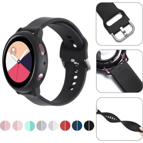 Case+strap for Samsung Galaxy Watch Active 2 44mm 40mm Silicone Watch Band + PC Case Full coverage Cover Galaxy Watch Active 2
