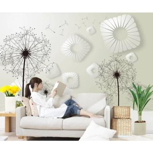 CJSIR Custom Wallpaper Modern Dandelion Tv Background Mural Home Decor Living Room Bedroom Background Wallpaper for Wall 3 d
