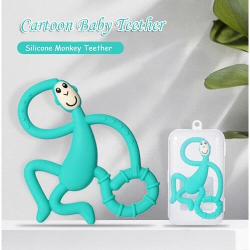 Baby Teether Silicone Cartoon Toddler Teether Toys for Baby Teething Ring Silicone Chew Dental Care Toothbrush Nursing Teether