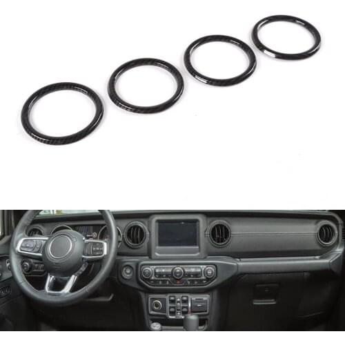 For Jeep Wrangler JL JT Gladiator 2018 Up Car Dashboard Air Conditioner Vent Ring Trim Styling Interior Molding Accessories 4pcs