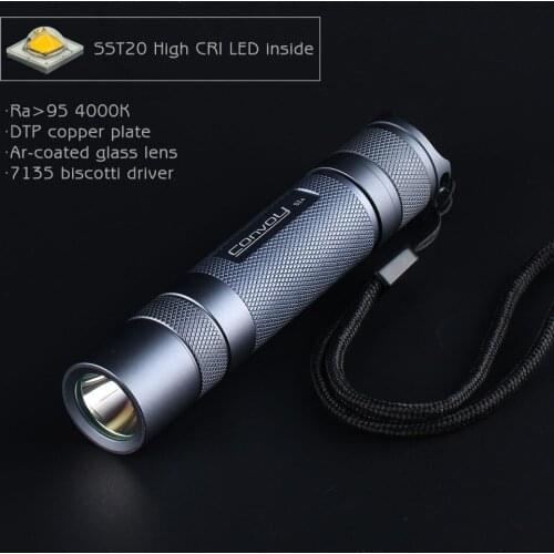 Gray Convoy S2+ with luminus SST20,DTP copper plate,ar-coated glass lens,7135 biscotti firmware,18650 flashlight ,Torch